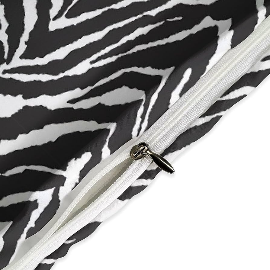 Amazon｜布団カバー 3点セット 白黒 ゼブラ柄 縞馬柄 寝具カバー